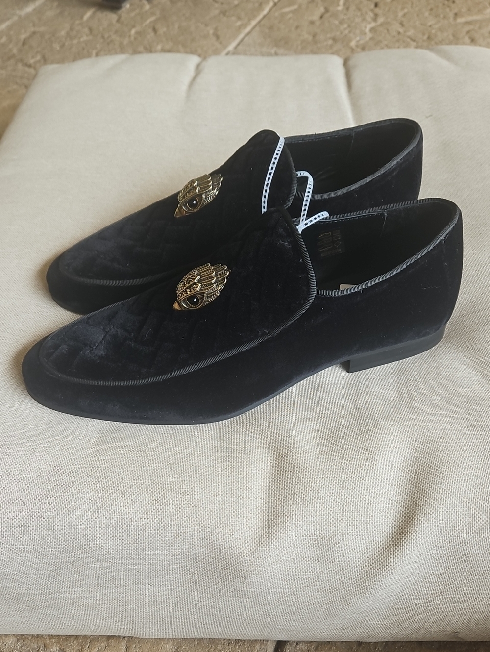 Kurt Geiger London Hugh Venetian Loafer Black Velvet Men's US 9, EU 42